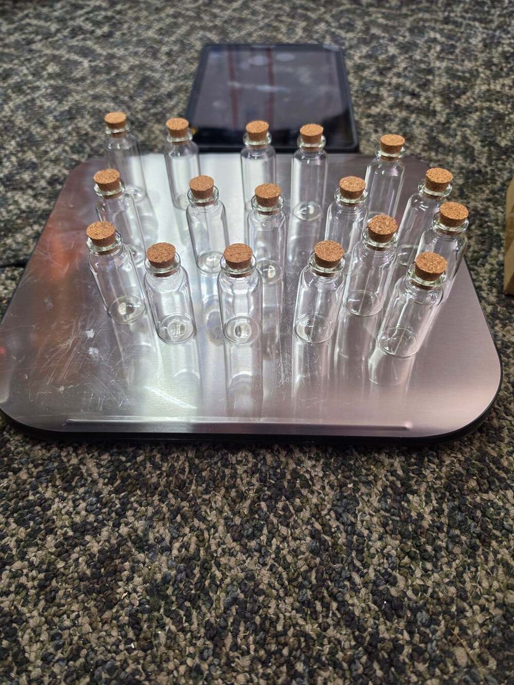 Mini Clear Glass Bottles With Cork Stoppers Set Of 16